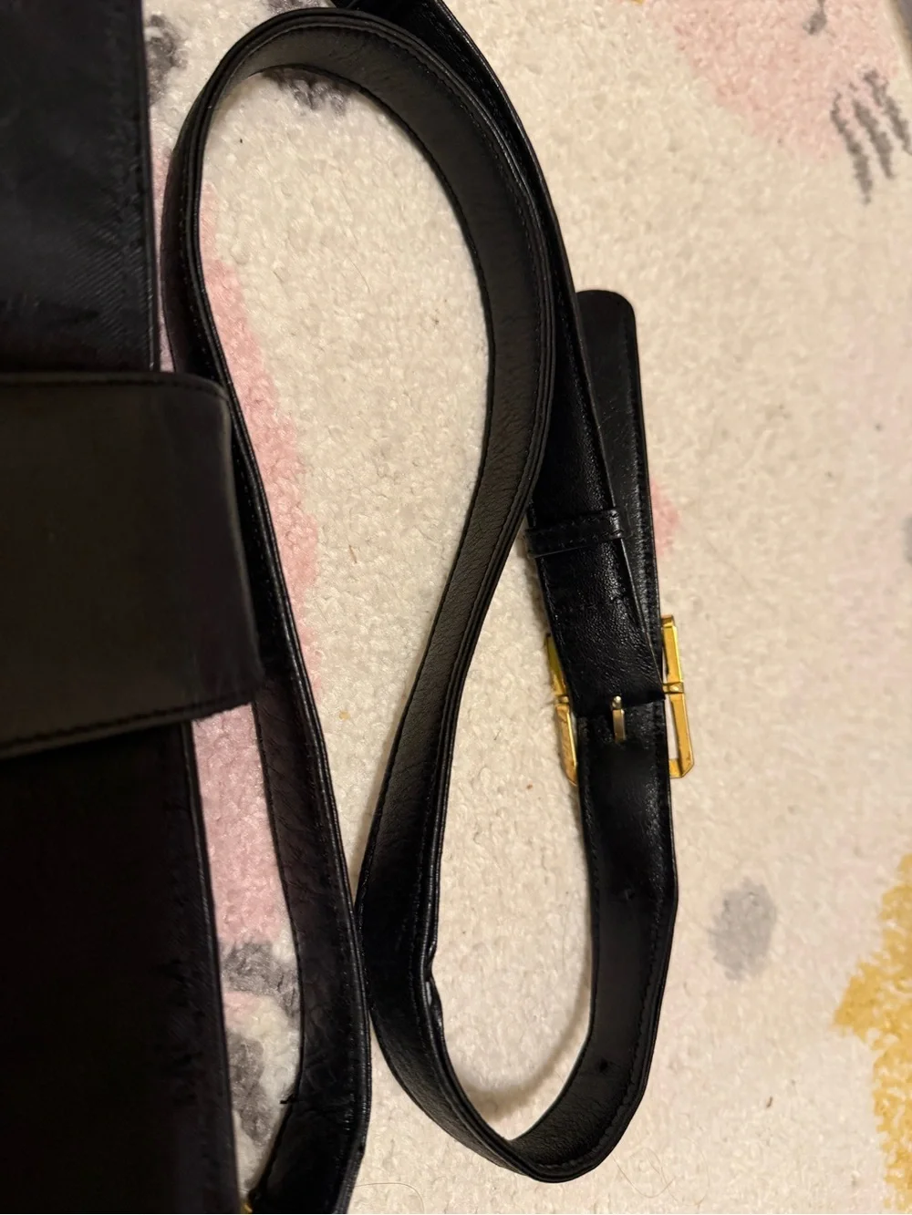 MCM Black Vintage Monogram Nylon Crossbody with Gold Plaque